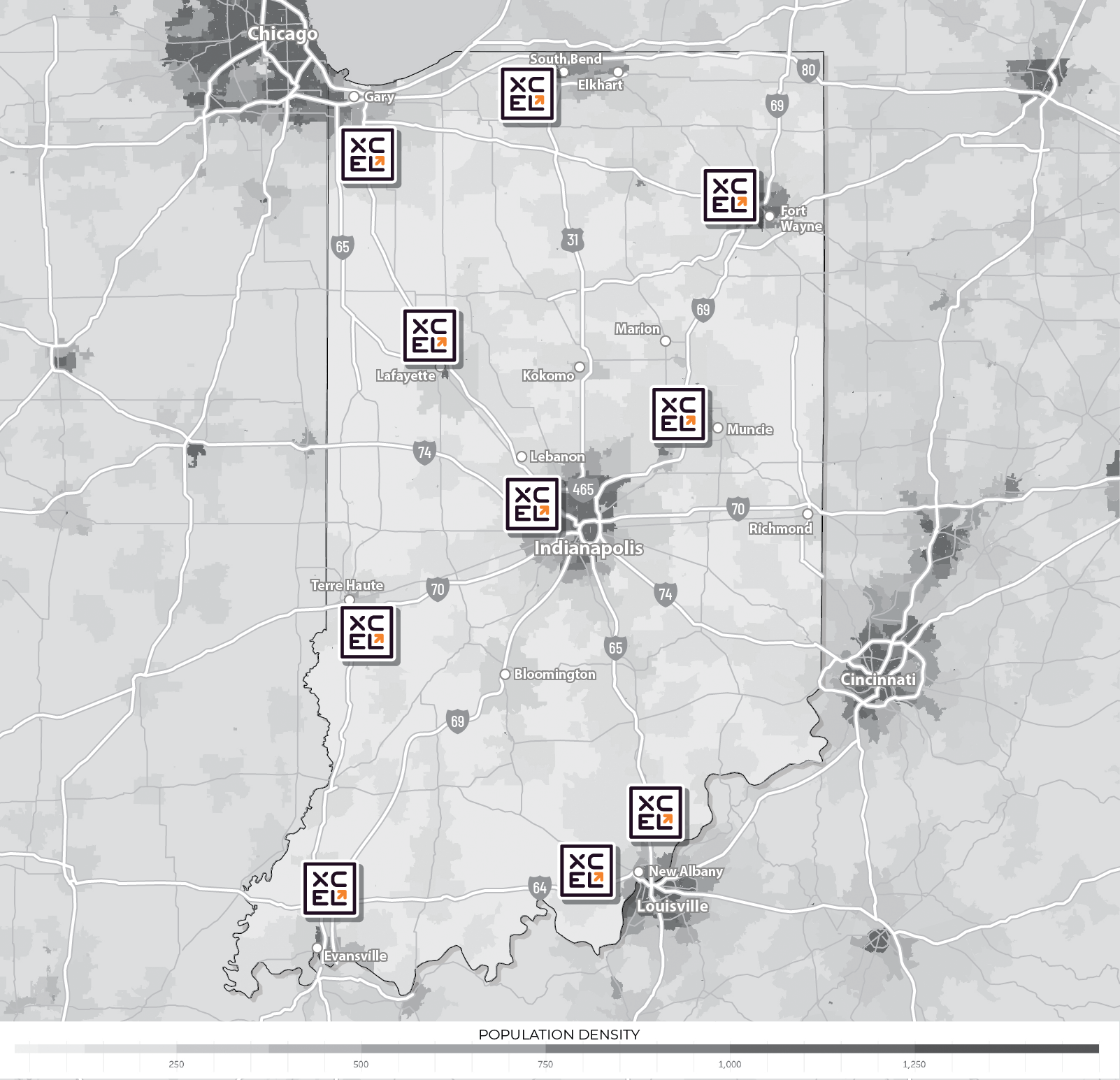 map of XCEL property