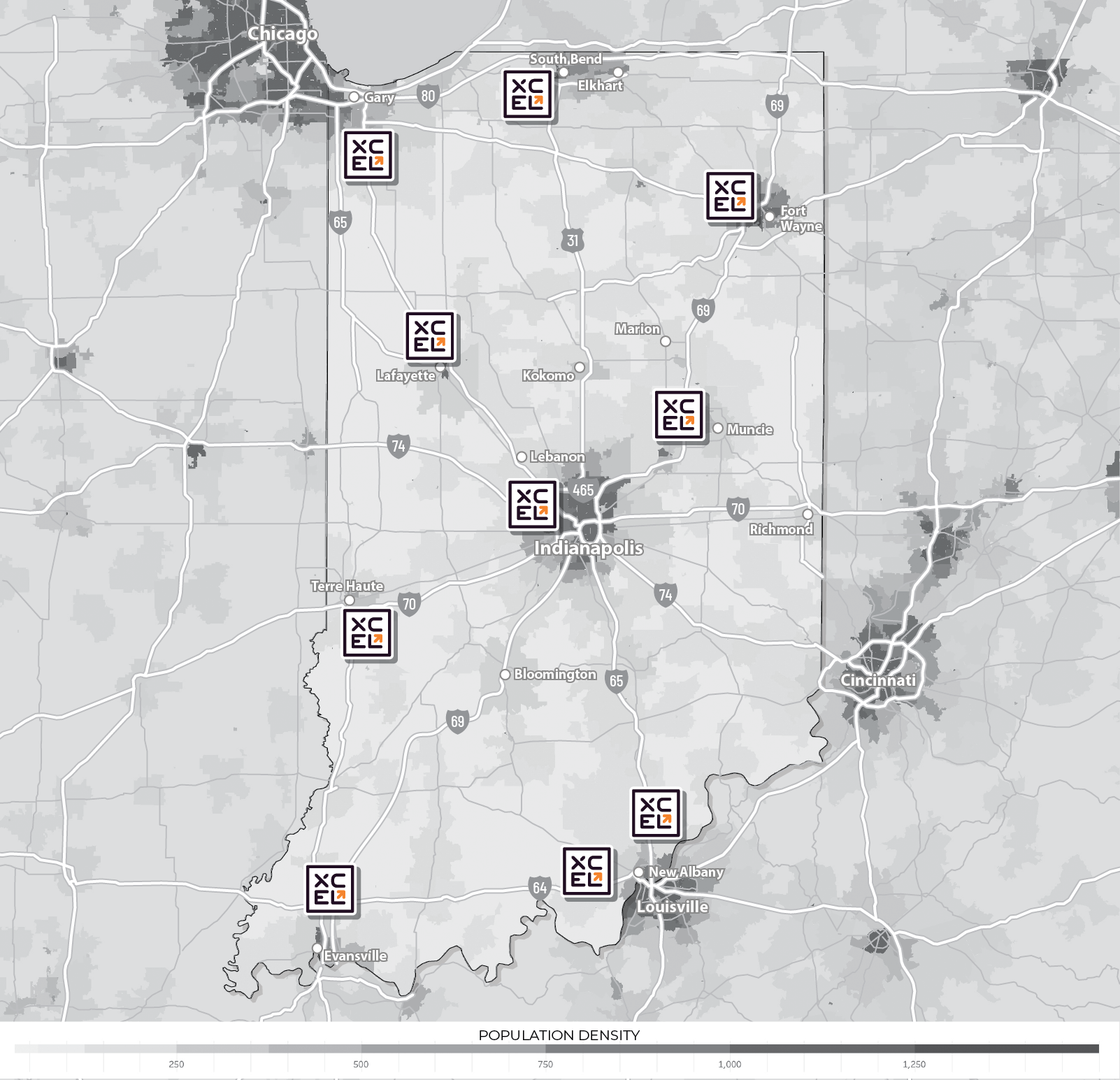 map of XCEL property