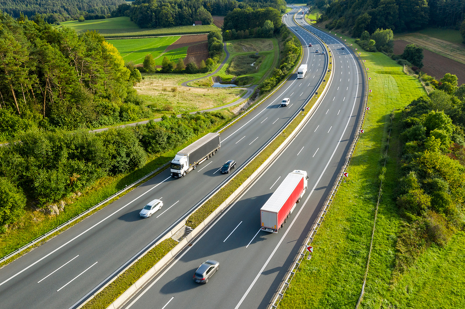 aerial photo of four-lane highway