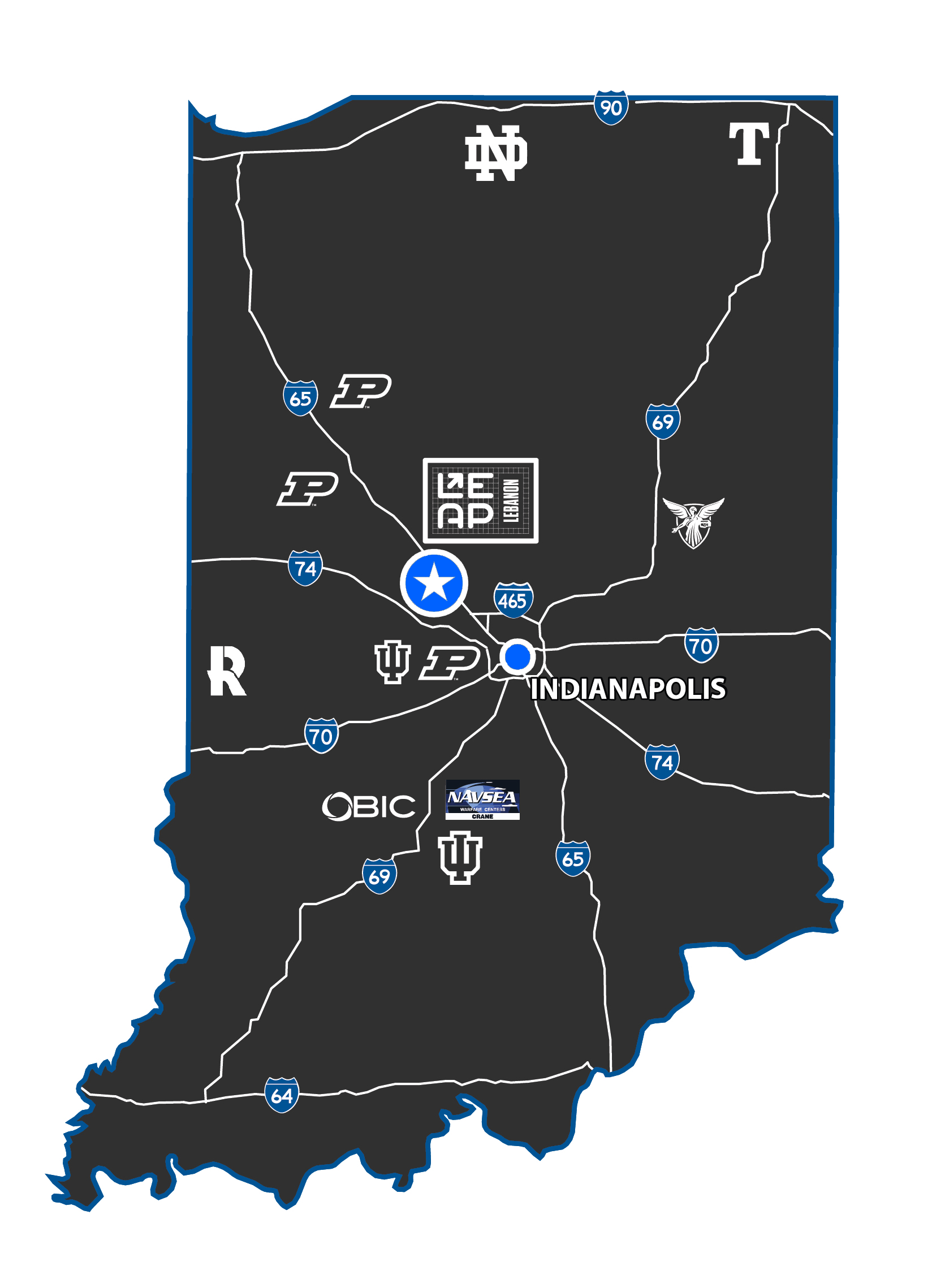 map of Indiana with property location